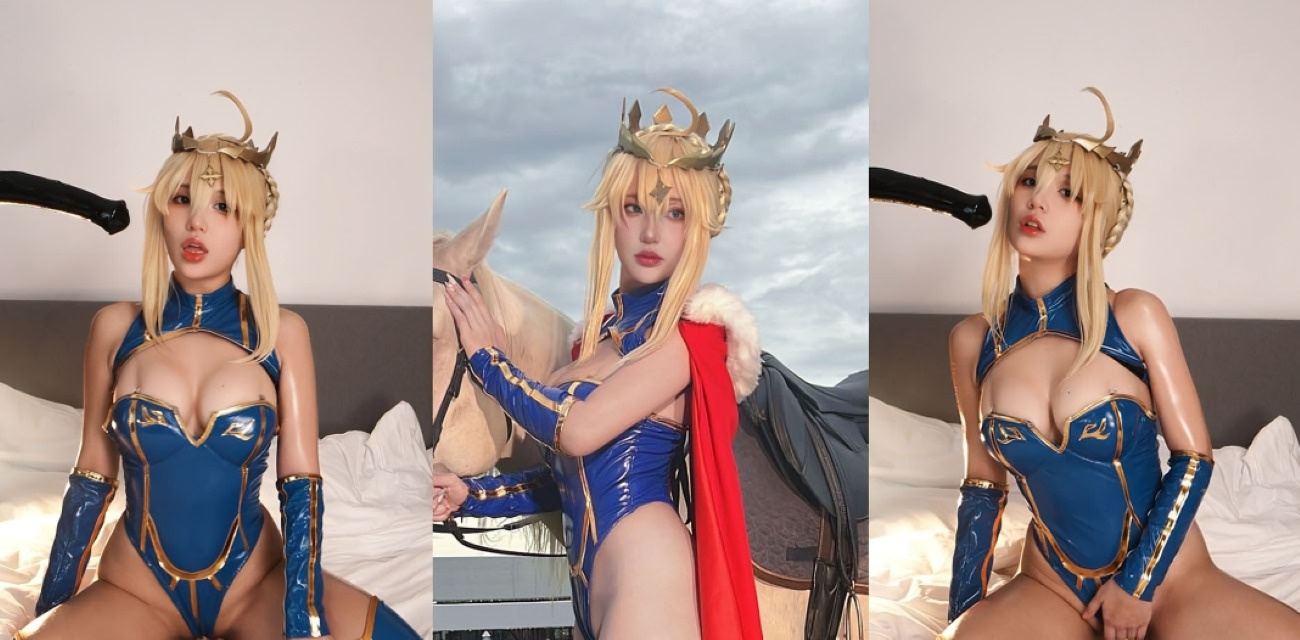 极品福利姬【Puypuychan】完美COS阿尔托莉雅，圣洁外表下爆乳诱惑，超美肥臀满足无数