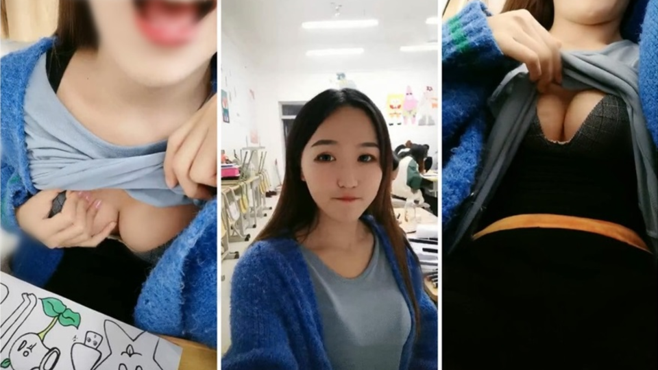极品大学校花【身高176小学妹】课堂上脱裤子露奶！紧张刺激差点被发现，回宿舍拉上蚊