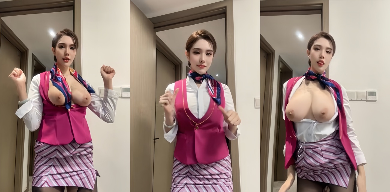 杭州高颜值巨乳网红【巨樱】最新定制私拍，空姐诱惑制服E杯豪乳摇晃自慰，呻吟声让人
