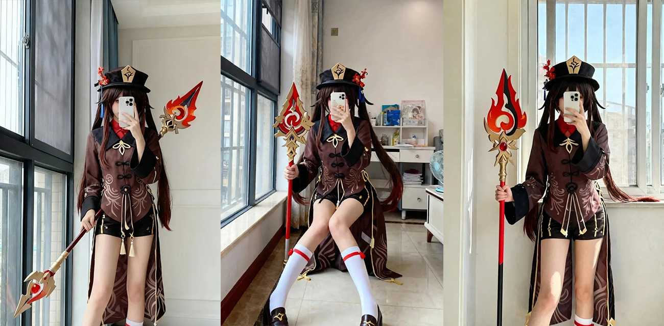 可爱福利姬【星十三】COS原神胡桃侍奉肉棒，小嘴紧含猛舔深喉，像饿了好久的淫娃在吸