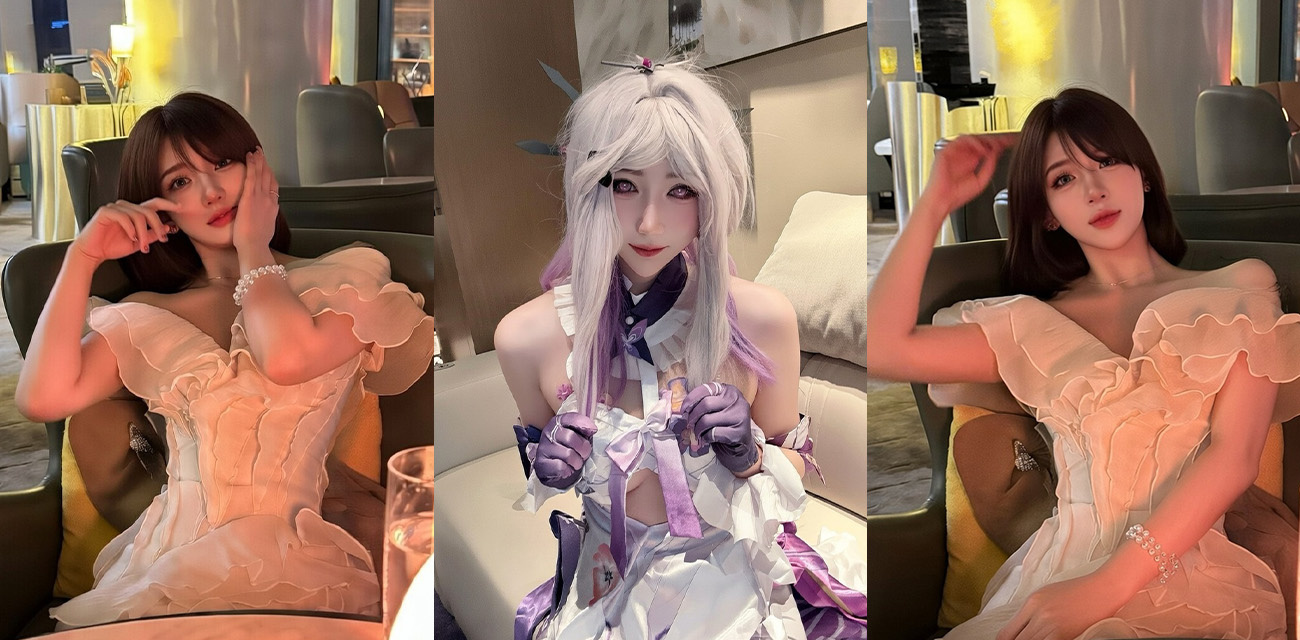 冷艳福利姬【The Maniacccccc】定制新作流出，化身星穹铁道遐蝶主动跪舔肉棒，粉嫩骚