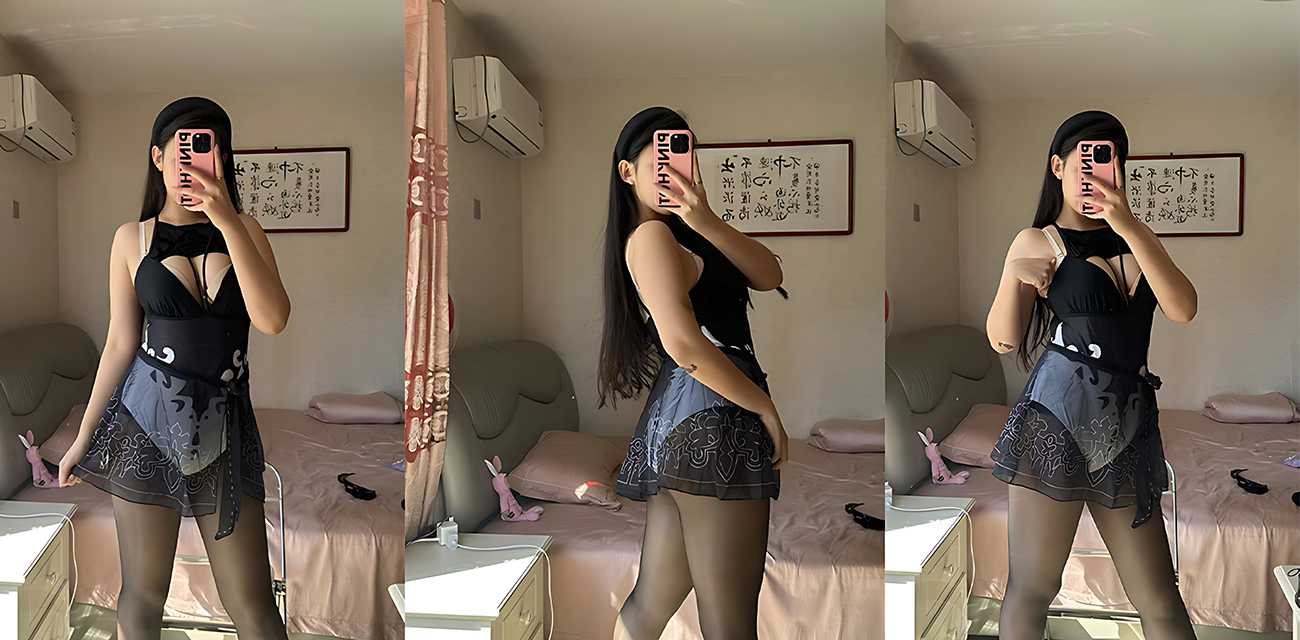 淫妻【小kk】身着情趣黑丝互插龟奴，打桩滴蜡深度调教，射精实录太变态