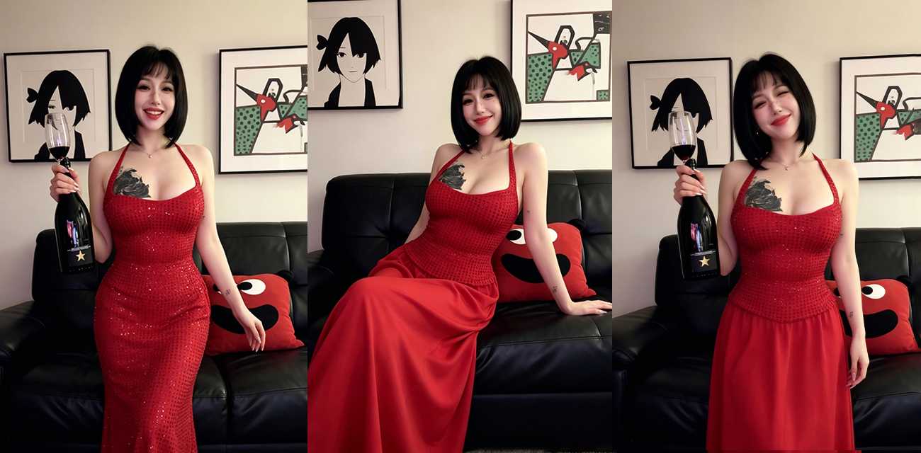 淫媚网红【查娜】玩情趣露出自慰，性感战袍撩人情欲，双指探穴淫劲爆表