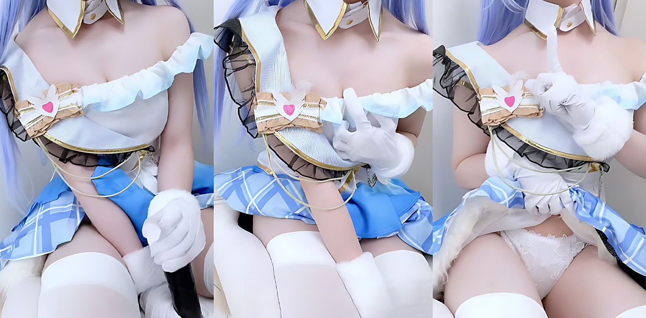 推特网红【aliceholic13铃木羽那】cosplay制服诱惑，白丝少女呻吟娇喘玩弄阳具，手足