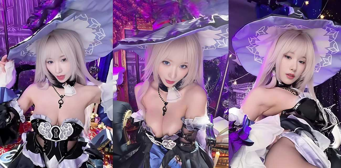 巨乳福利姬【雨波HaneAme】化身大黑塔魅惑全场，面对镜头仰视展露大奶轮廓，美腿抬高