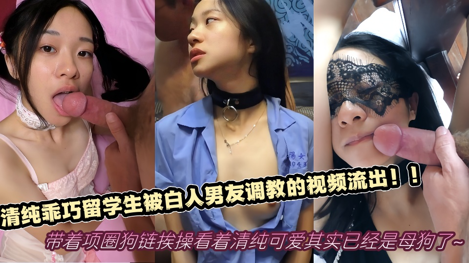 清纯乖巧留学生被白人男友调教的视频流出！！带着项圈狗链挨操看着清纯可爱，其实已经