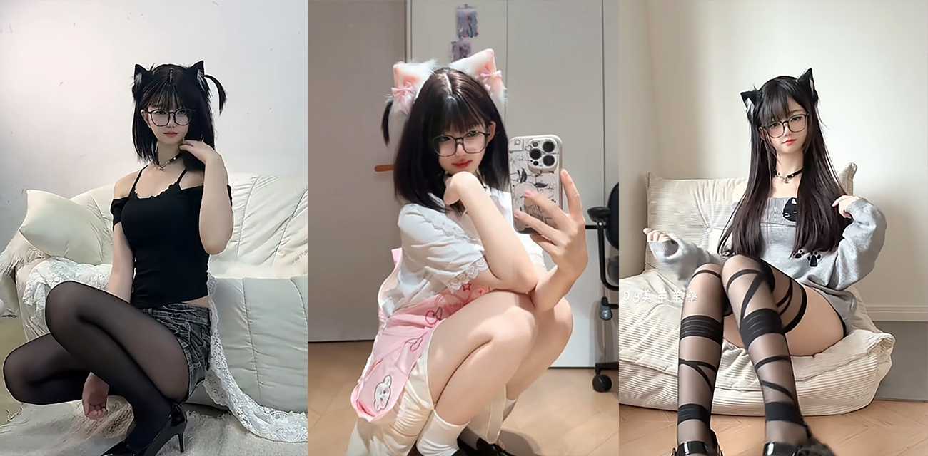 抖音50W粉丝少女网红【不想早起】私人定制合集视频流出，穿各种JK制服配丝袜撅臀揉奶