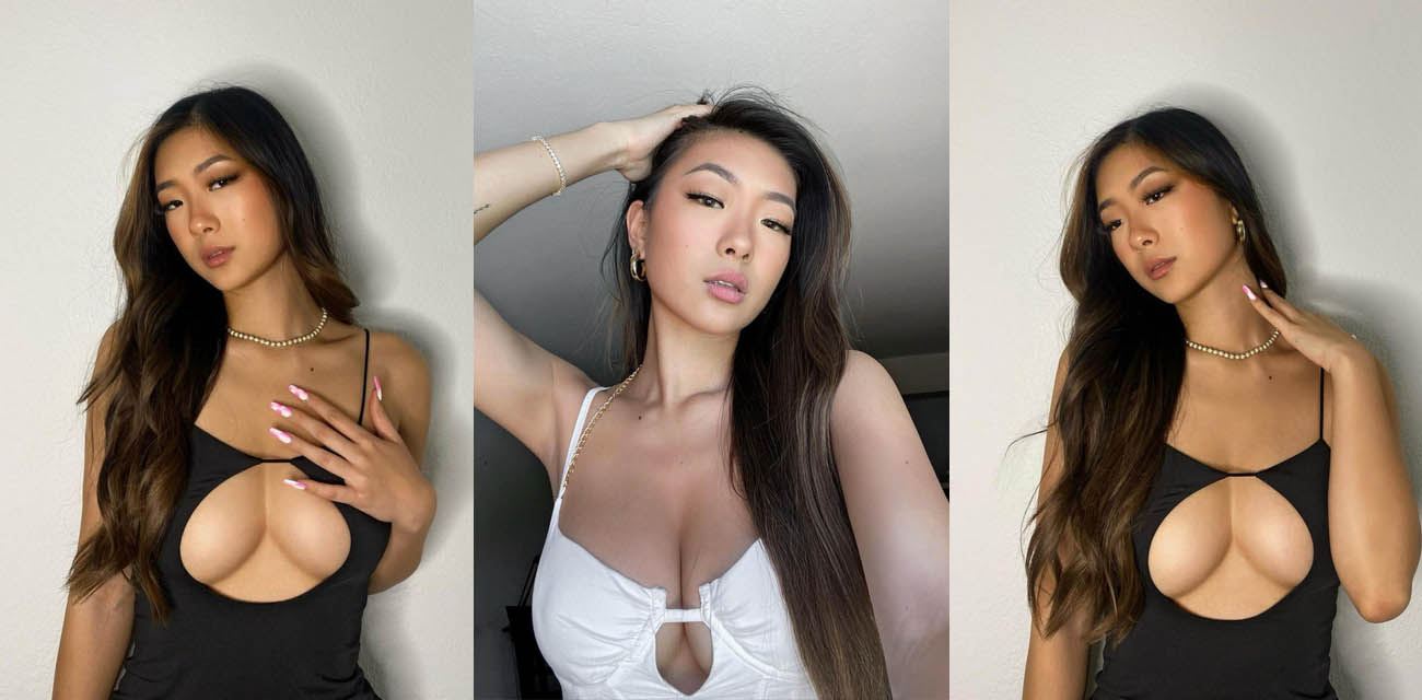 美国华侨模特【Gloria】惊爆双重泄密，巨乳自拍揉奶自慰，被男友后入爆操淫叫不断